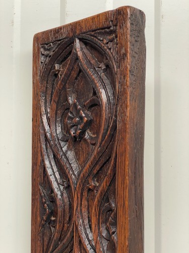 Stunning Gothic Revival panel in oak 20.39 inch high - Picture 11 of 24