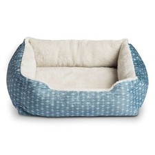 Plush Dog Bed for Small Dogs and Cats, Soft Cuddle Bed for Puppies, Blue and