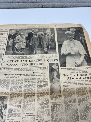 VINTAGE NEWSPAPER CLIPPING THE AGE QUEEN MARY DEATH 1950s 1953 ADVERTISE ART - Picture 7 of 7