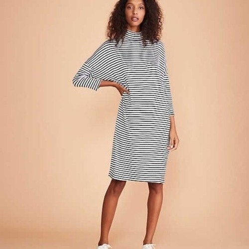 XS Striped Turtleneck Dolman Dress | eBay