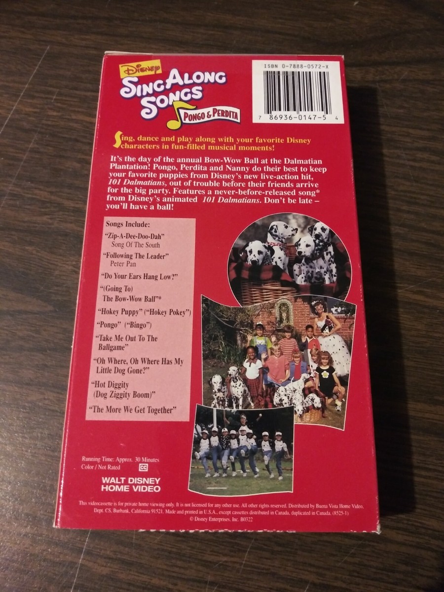 Disney Sing Along Songs - Pongo & Perdita (VHS) 786936014754| eBay