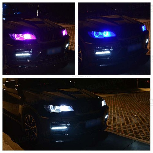 4x 70mm 5050 LED Headlight Angel Eyes RGB Halo Rings Light Car DRL Fog Lamp Kit - Picture 10 of 12