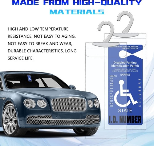 2 PCS Handicap Placard Holder for Auto, 11.6" X 5" Ultra Transparent Disabled Pa - Picture 3 of 7