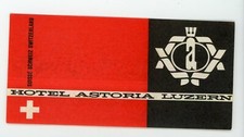 Hotel Astoria Luzern Switzerland Vintage Luggage Label - Travel collectible
