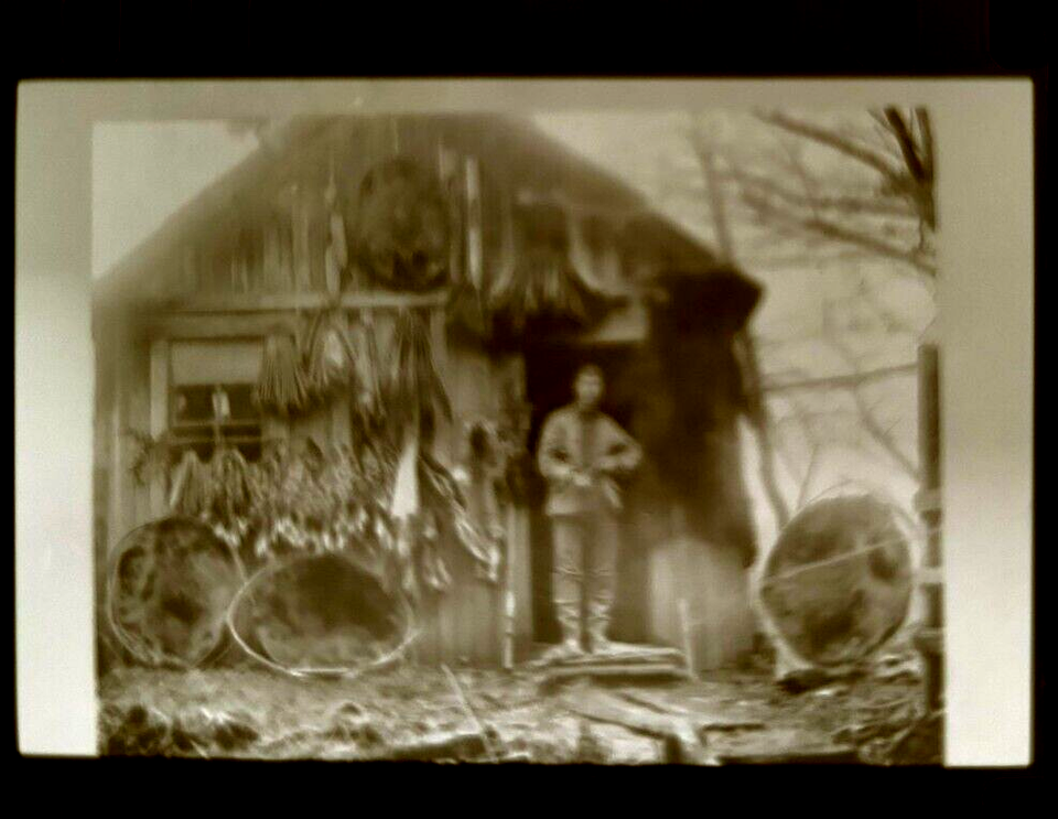 1900s Logger Front of Cabin Acme Logging Camp Washington org negative