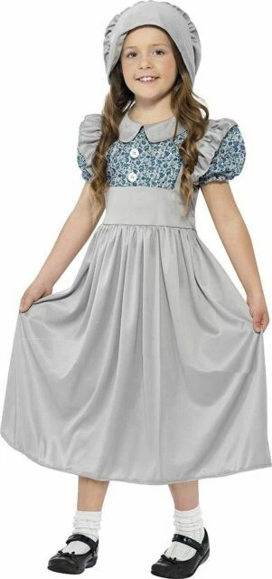 Grey Victorian Fancy Dresses for Girls