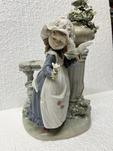 Lladro Figure Glorious Spring 11.5” Girl Holding A Flower Umbrella Damaged C14E - Picture 2 of 14