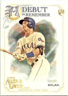 2020 Topps Allen and Ginter A Debut to Remember #DTR24 Nick Solak Insert