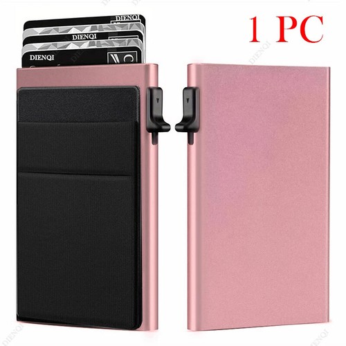 Portatarjetas de crédito RFID Hombres Delgado Mini Carteras Minimalistas Lujo Metal Ba... - Imagen 11 de 16
