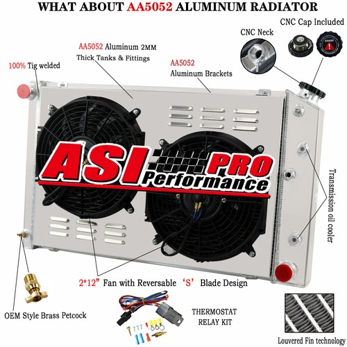 3 Row Radiator+Shroud Fan For 1978-1987 Chevy Monte Carlo SS/Olds Cutlass G-body - Bild 2 von 14