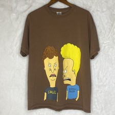Vintage 90s Beavis  Butthead MTV Cartoon Promo T Shirt Green Mens Size Large