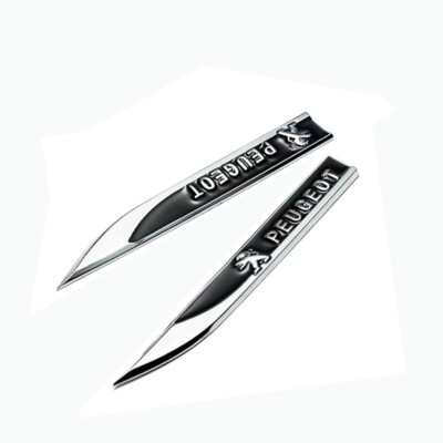 2x Für PEUGEOT Emblem WING Dolch Logo Aufkleber Auto cAR Side Badge Sticker