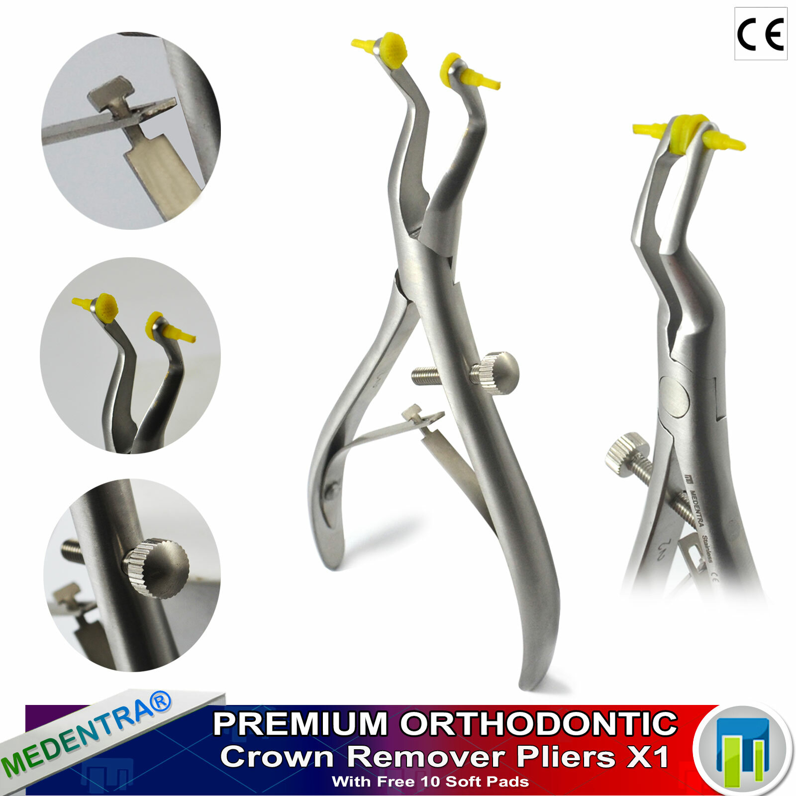 Dental Temporary Crown Remover Replacement Forceps Pliers with 10 Soft