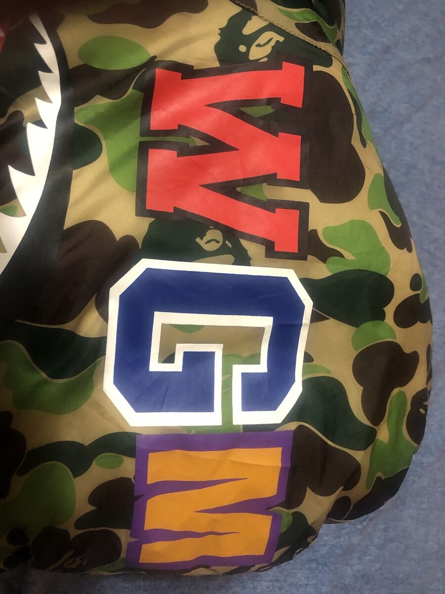 BAPE x Adidas ABC Camo Firebird Shark Puffer Jacket Size BAPE x Adidas ABC Camo Firebird Shark Puffer Jacket Size