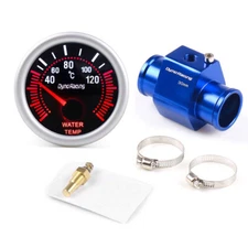 2"52mm White LED Pointer Water Temp Gauge Meter w/30mm Joint Pipe Sensor Adapter