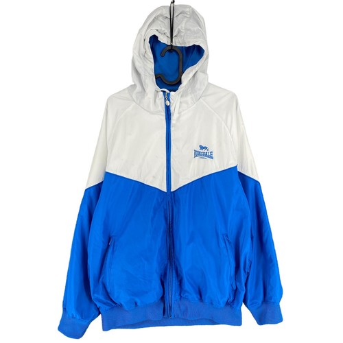 LONSDALE White Blue Hooded Track Jacket 