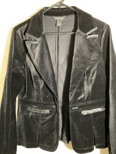 Womens White House Black Market Black Velvet Evening Classy Blazer Size 10
