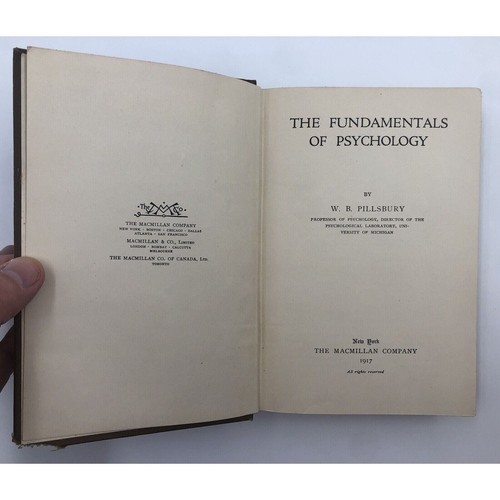 The Fundamentals of Psychology Pillsbury 1917 Hardcover Illustrated - Foto 4 di 12