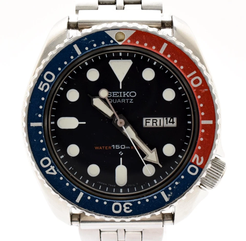 Vintage 1991 [EXC+5] SEIKO 7548-700B Pepsi Diver 150m Men's Quartz Watch JAPAN - Image 3 of 4