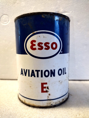 Rare Vintage Esso Aviation Oil E 1 Quart Can Empty Humble Oil & Refining
