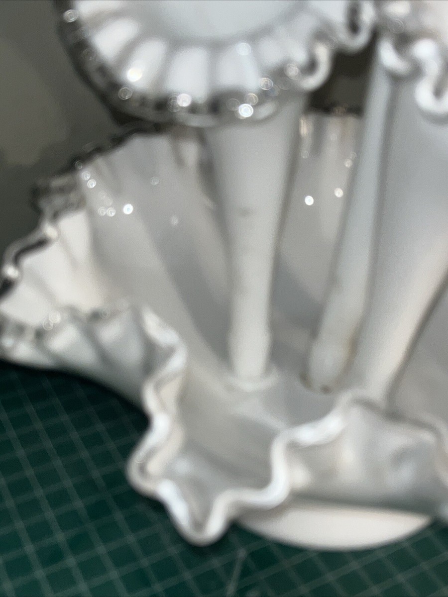フェントン アンティークガラス 小物入れ Fenton silver crest