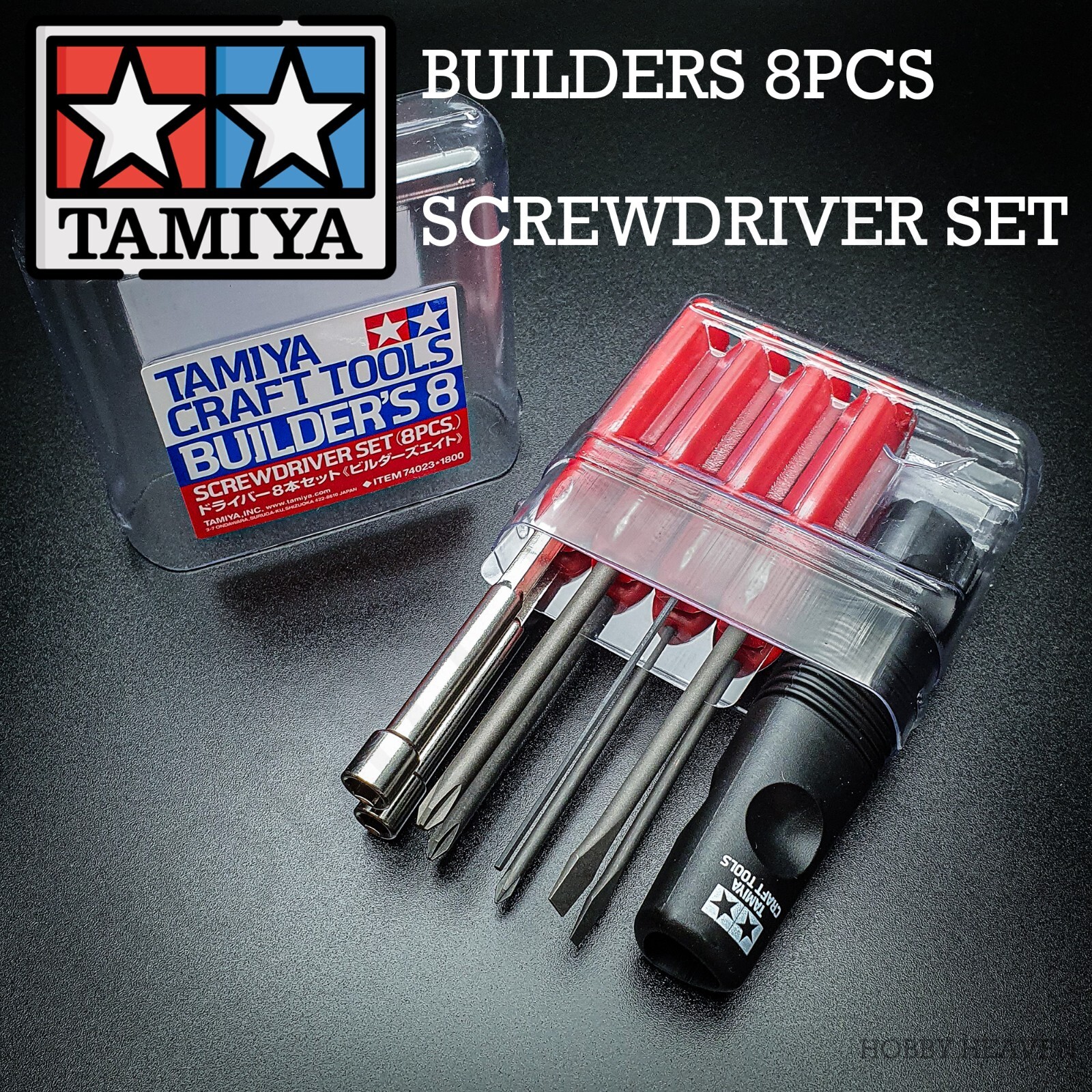 Tamiya Builders 8pcs Screwdriver Set 1st Class Fast Shipping 74023