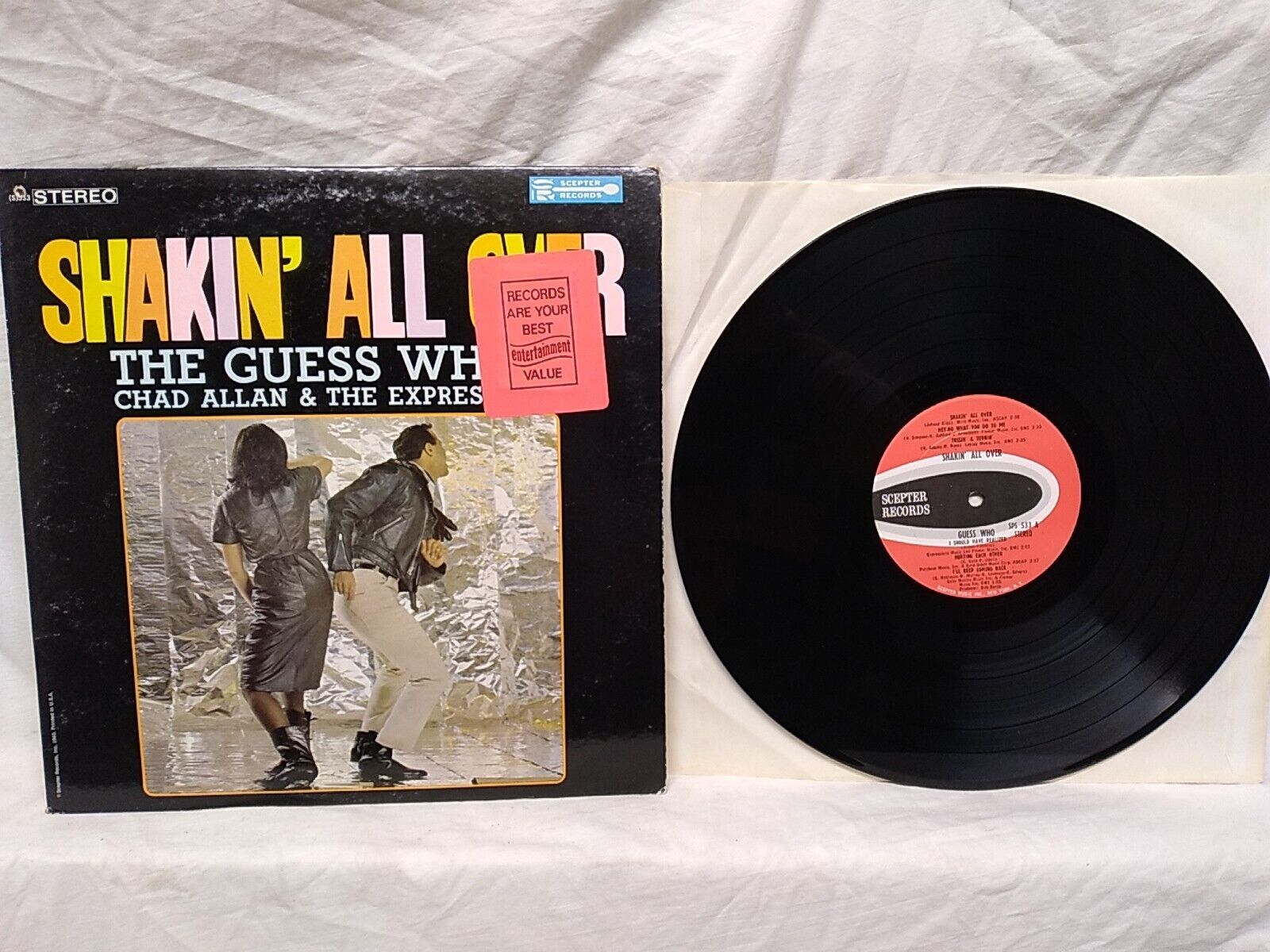 The Guess Who's Chad Allan Shakin' All Over Vinyl LP Scepter Records S 533 1965
