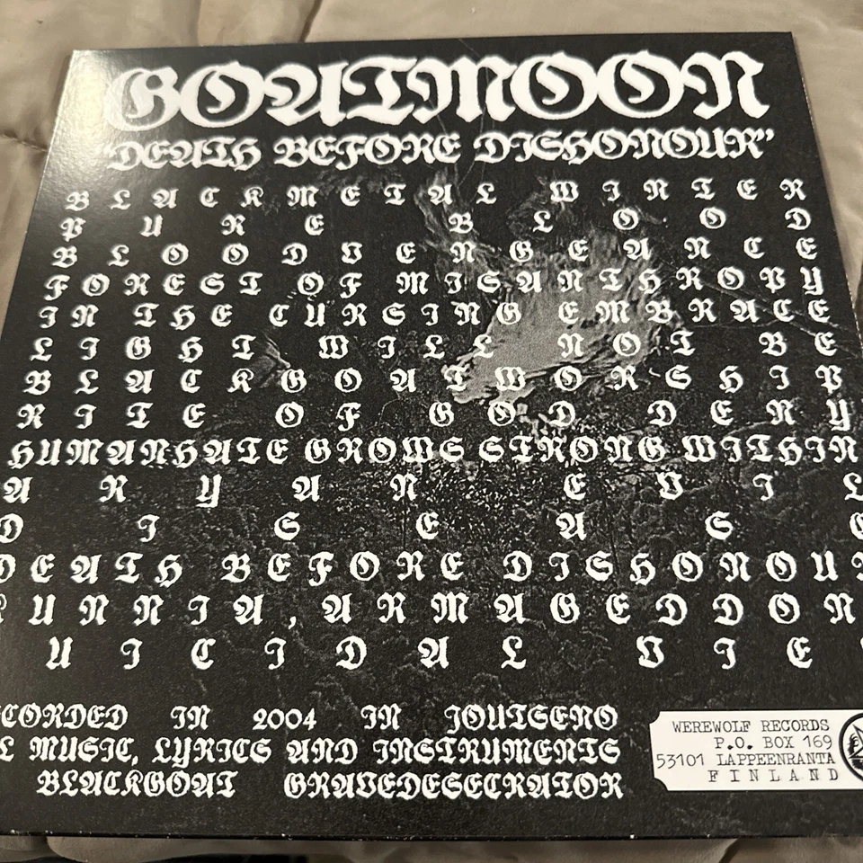 Goatmoon – Death Before Dishonour LP 2023 Werewolf Records – EVIL-001 *FI [RED] - Image 3 of 4