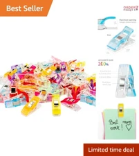 Versatile 100 Piece Sewing Clips Set - Flat Base for Easy Feeding and Safety