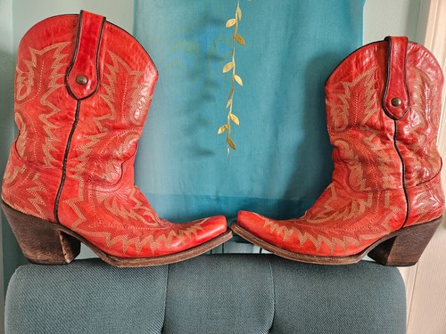 Corral Red Embroidered Womens Boots Western Cowboy Cowgirl Rodeo Size 9M Leather