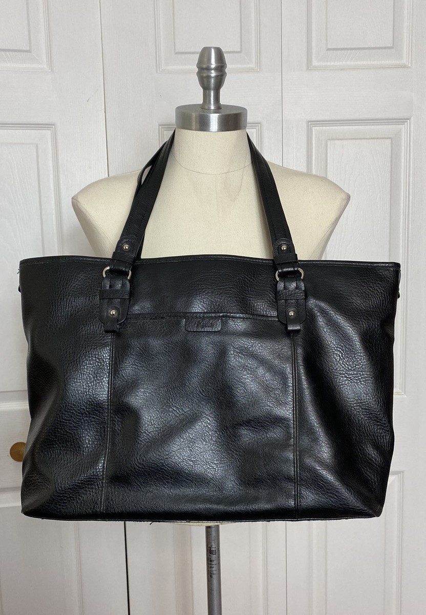 Relic in Black Faux Leather Handbag Large Laptop Tote Paisley