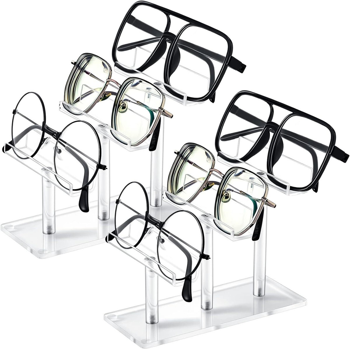 2 Male Sunglass/Glasses Display Heads Amazon.com: MOOCA 2 Piece Set Premium Acrylic Eyewear  main image 2