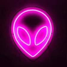 LED Alien ET Neon Sign Light Man Cave Game Room Wall Hanging Nightlight Artwork