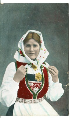 Norway Norge Country Woman Dress Costume with Handkerchief old postcard |  eBay