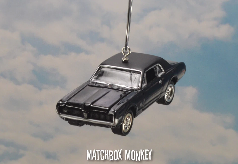Black 1968 Custom Mercury Cougar XR7 Christmas Ornament 1/64 Adorno NEW - Image 4 of 4