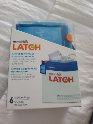 Munchkin Latch - Sterilizer Bags (Package of 6) 2oz 60ml NIB