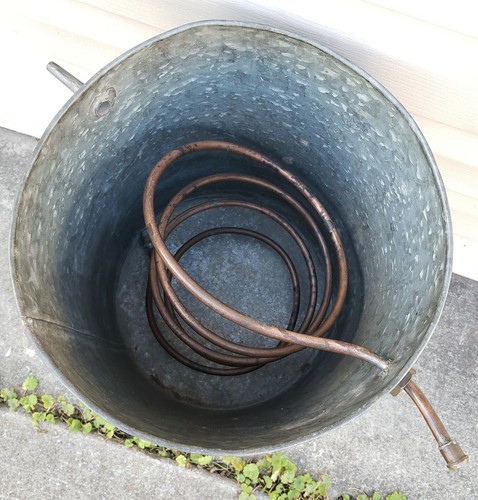 Antique Vintage Copper Moonshine Still Distiller Pot & Old Stoneware Whiskey Jug - Picture 4 of 12