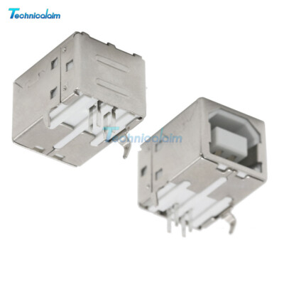 10Pcs Square USB Socket USB B Type Female 90 degree PCB welding parent Connector