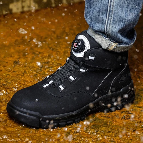 Work Safety Boots Steel Toe Shoes Men's Rotating Buttons Protective Shoes - Picture 19 of 29