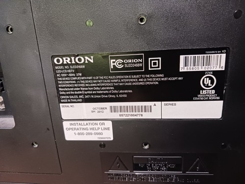 Orion SLED2468W 24" LED-LCD TV HDMI PC Monitor - No Remote - Picture 8 of 8