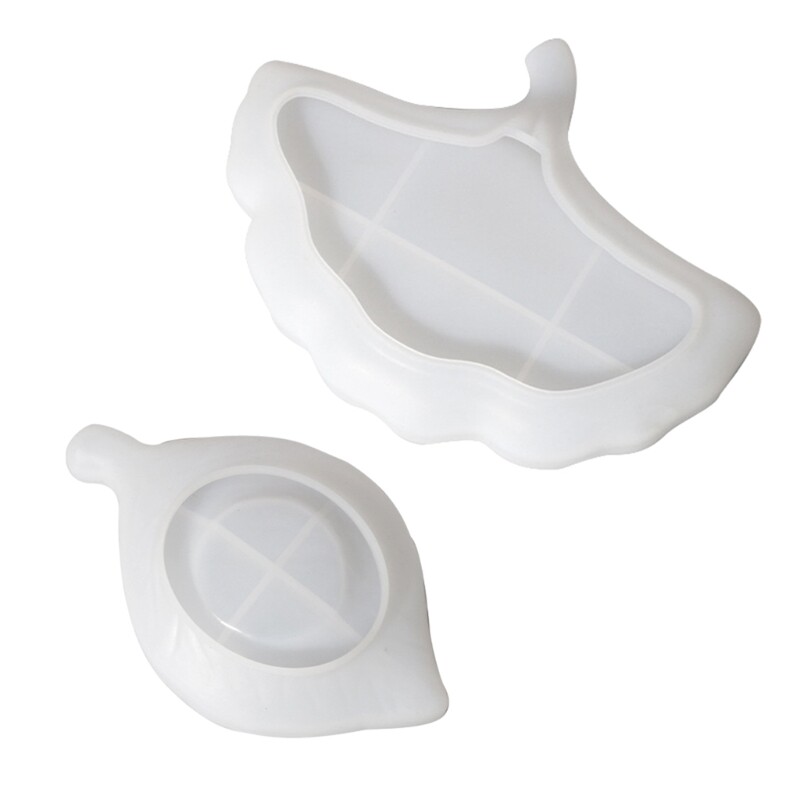 Ginkgo Jewelry Tray Resin Mold,Soap Necklace Earring Storage Box Silicone Mold