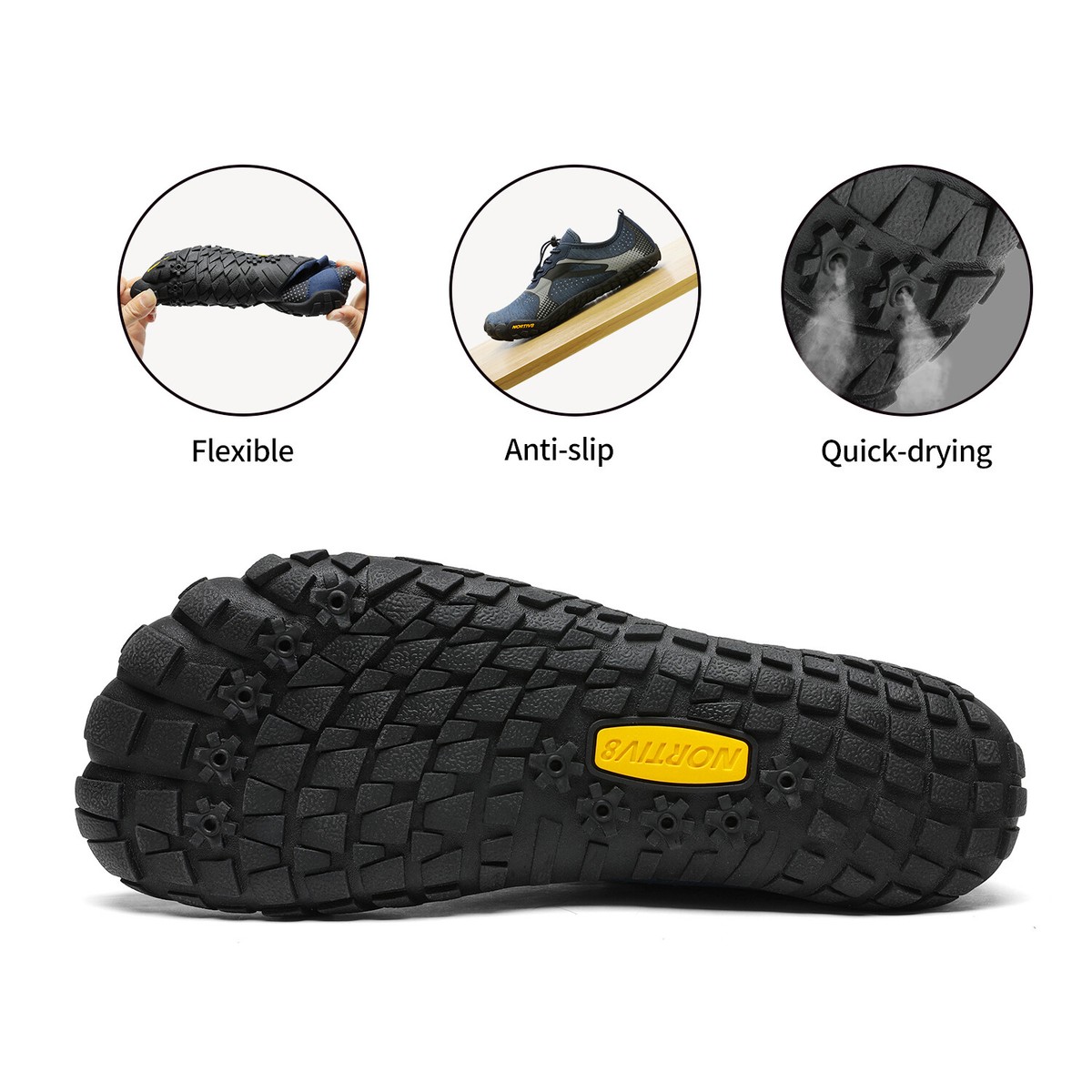 NORTIV8 Men Water Shoes Quick Dry Barefoot Swim Diving Surf Aqua