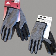 Adidas Women Small Logo Heather Gray-Black Cold Rdy Touch Screen Running Gloves