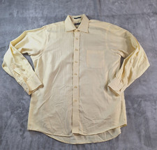 Chaps Dress Shirt Men's Large Yellow Business Formal Spread Ralph Lauren