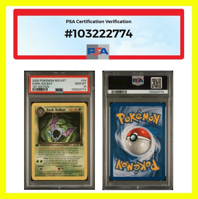 ポケモン Dark Golbat 50 HP Team Rocket PSA品質 Dark Golbat 24/82 Team Rocket Regular for sale online | eBay