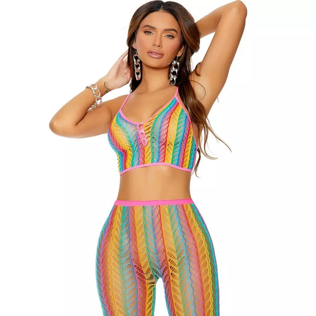 Sheer rainbow top cheap