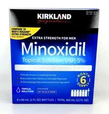 Kirkland Signature Minoxidil 5% Men Hair Regrowth Solution 6 Month Bottles