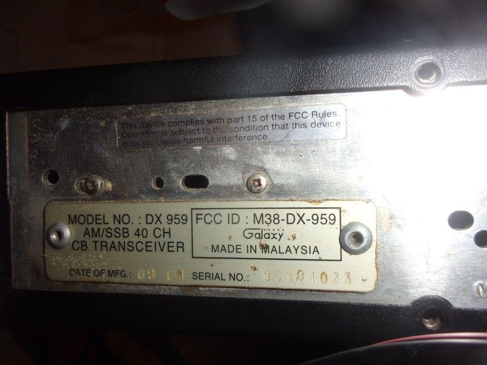 Galaxy DX959 AM/SSB CB Radio C B radio 26.965MHZ to 27.405 MHZ. eBay