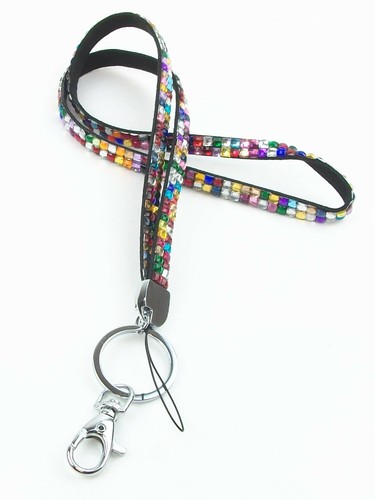 CORDÓN Collar Multicolor Estrás con Llavero para Llave Identificación Porta Insignia - Imagen 34 de 34