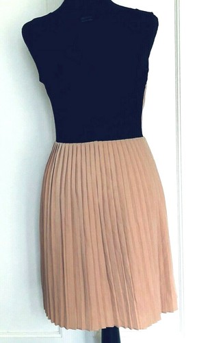 Vestido sin mangas Ark & Co Fit & Flare mediano rubor malla negra torso falda plisada - Imagen 9 de 12